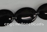 COV160 15.5 inches 17*24mm oval black agate beads wholesale