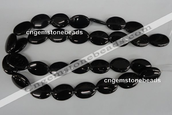 COV160 15.5 inches 17*24mm oval black agate beads wholesale