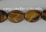 COV180 15.5 inches 13*18mm faceted oval yellow tiger eye beads wholesale