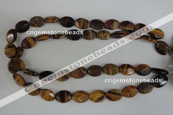 COV180 15.5 inches 13*18mm faceted oval yellow tiger eye beads wholesale