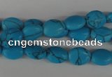 COV20 15.5 inches 8*10mm oval synthetic turquoise beads wholesale