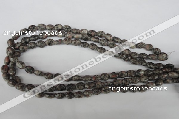 COV31 15.5 inches 8*10mm oval leopard skin jasper beads wholesale
