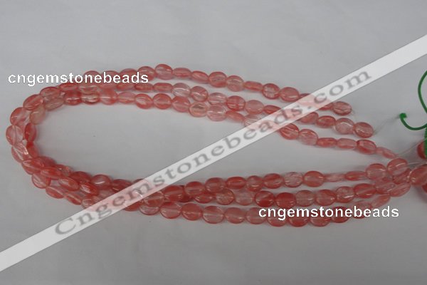 COV44 15.5 inches 8*10mm oval cherry quartz beads wholesale