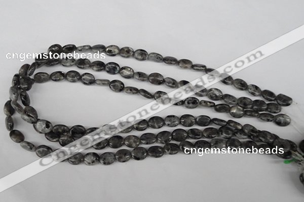 COV46 15.5 inches 8*10mm oval black labradorite beads wholesale