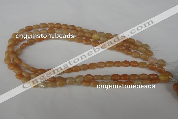 COV47 15.5 inches 8*10mm oval pink aventurine beads wholesale