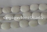 COV48 15.5 inches 8*10mm oval white shell beads wholesale