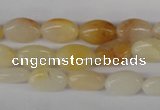 COV55 15.5 inches 8*12mm oval yellow jade gemstone beads wholesale