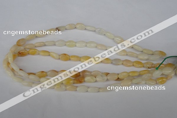 COV55 15.5 inches 8*12mm oval yellow jade gemstone beads wholesale