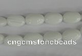 COV58 15.5 inches 8*12mm oval white porcelain beads wholesale