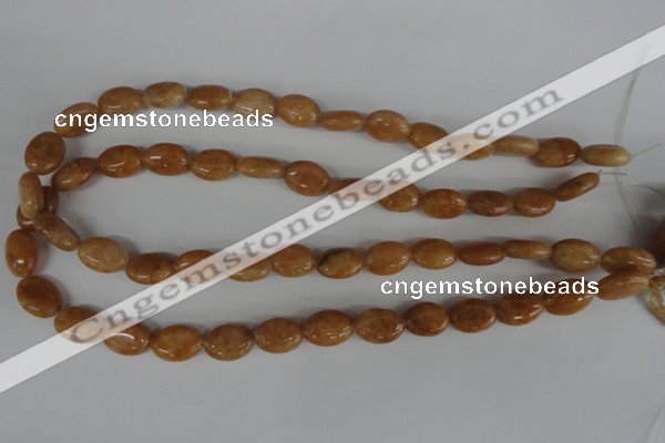 COV69 15.5 inches 10*14mm oval yellow jade beads wholesale