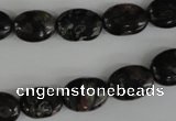 COV71 15.5 inches 10*14mm oval plum blossom jade beads wholesale