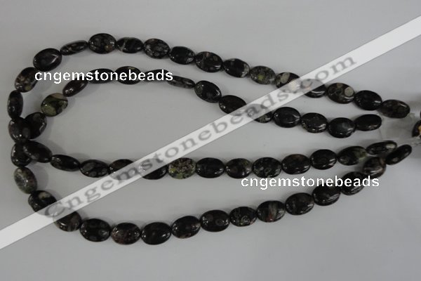 COV71 15.5 inches 10*14mm oval plum blossom jade beads wholesale