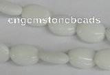 COV82 15.5 inches 10*14mm oval white porcelain beads wholesale