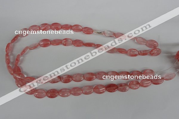 COV91 15.5 inches 10*14mm oval cherry quartz beads wholesale