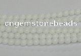 CPB01 15.5 inches 4mm round white porcelain beads wholesale