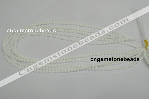 CPB01 15.5 inches 4mm round white porcelain beads wholesale