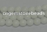 CPB03 15.5 inches 8mm round white porcelain beads wholesale