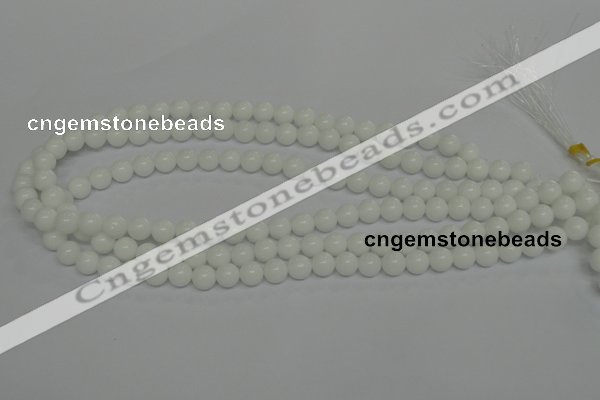CPB03 15.5 inches 8mm round white porcelain beads wholesale