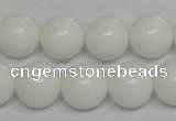 CPB06 15.5 inches 14mm round white porcelain beads wholesale