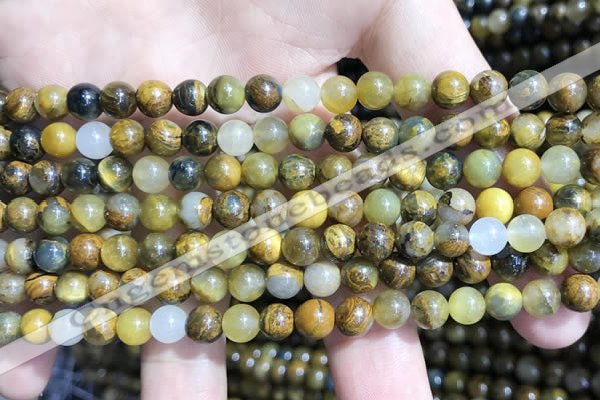 CPB1050 15.5 inches 4mm round golden pietersite beads wholesale