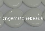 CPB107 15.5 inches 25*25mm heart white porcelain beads wholesale