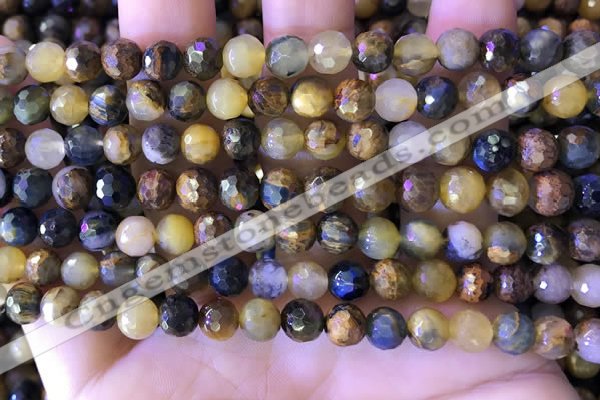 CPB1081 15.5 inches 6mm faceted round pietersite gemstone beads