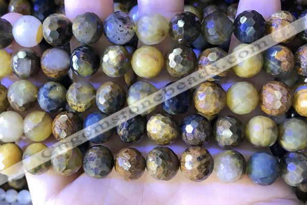 CPB1084 15.5 inches 12mm faceted round pietersite gemstone beads