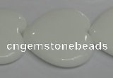 CPB109 15.5 inches 35*35mm heart white porcelain beads wholesale