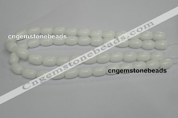 CPB11 15.5 inches 10*14mm drum white porcelain beads wholesale