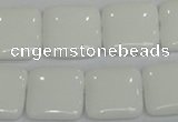 CPB115 15.5 inches 20*20mm square white porcelain beads wholesale