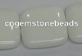 CPB117 15.5 inches 30*30mm square white porcelain beads wholesale