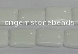 CPB122 15.5 inches 15*20mm rectangle white porcelain beads wholesale