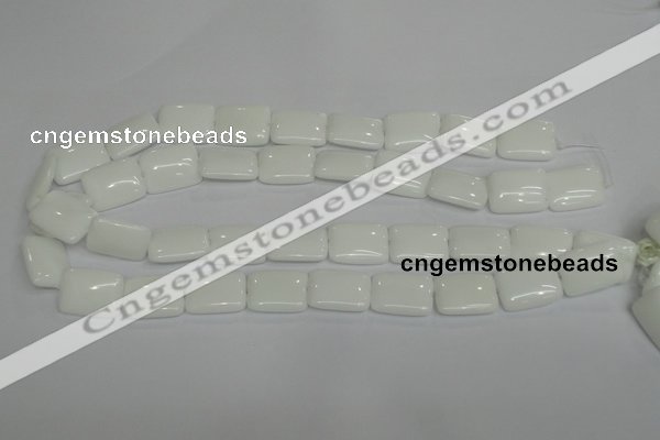 CPB122 15.5 inches 15*20mm rectangle white porcelain beads wholesale