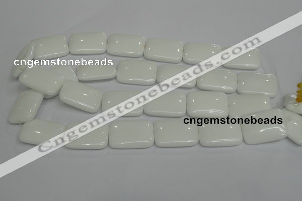 CPB124 15.5 inches 22*30mm rectangle white porcelain beads wholesale