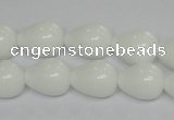 CPB22 15.5 inches 10*14mm teardrop white porcelain beads wholesale