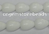 CPB23 15.5 inches 12*16mm teardrop white porcelain beads wholesale