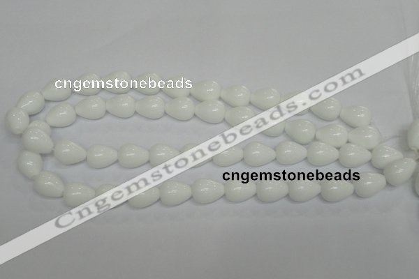 CPB23 15.5 inches 12*16mm teardrop white porcelain beads wholesale