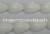 CPB24 15.5 inches 13*18mm teardrop white porcelain beads wholesale