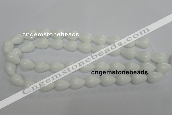 CPB24 15.5 inches 13*18mm teardrop white porcelain beads wholesale