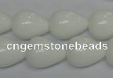 CPB25 15.5 inches 15*20mm teardrop white porcelain beads wholesale