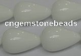 CPB26 15.5 inches 15*25mm teardrop white porcelain beads wholesale