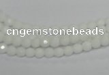 CPB31 15.5 inches 4mm faceted round white porcelain beads wholesale