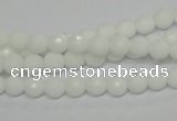 CPB32 15.5 inches 6mm faceted round white porcelain beads wholesale