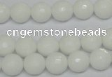 CPB34 15.5 inches 10mm faceted round white porcelain beads wholesale