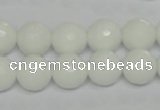 CPB35 15.5 inches 12mm faceted round white porcelain beads wholesale