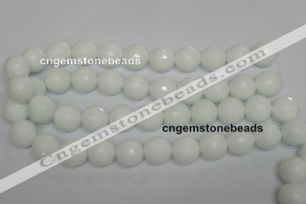 CPB38 15.5 inches 18mm faceted round white porcelain beads wholesale