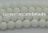 CPB411 15.5 inches 6mm round matte white porcelain beads