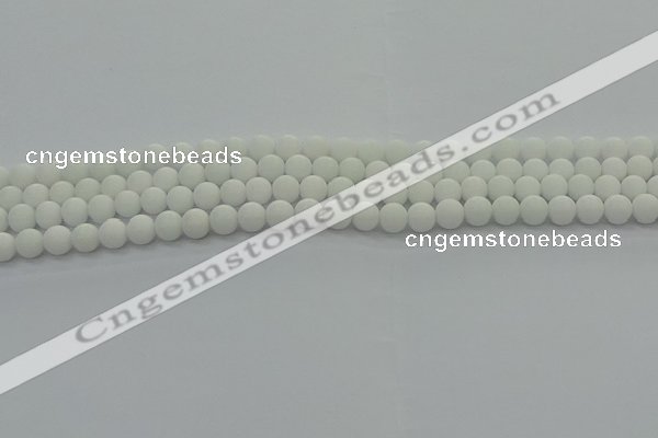 CPB411 15.5 inches 6mm round matte white porcelain beads