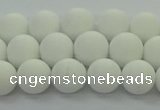 CPB412 15.5 inches 8mm round matte white porcelain beads