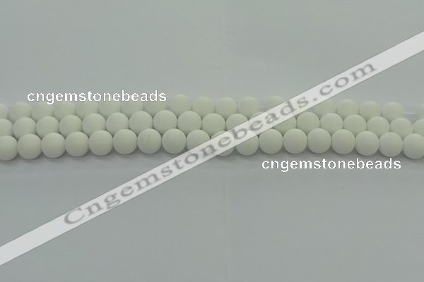 CPB412 15.5 inches 8mm round matte white porcelain beads